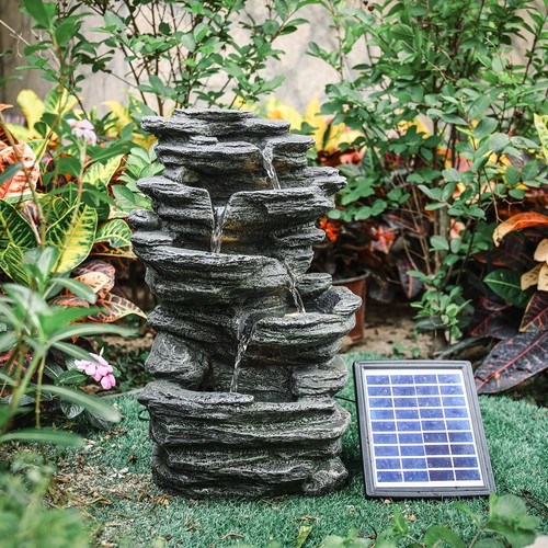 Natural slate garden - garden, water