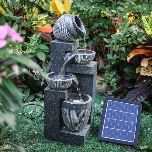 Tier cascade bowls solar led - solar,