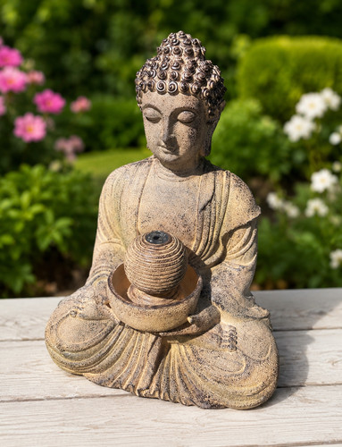 Solar buddha water fountain - solar,
