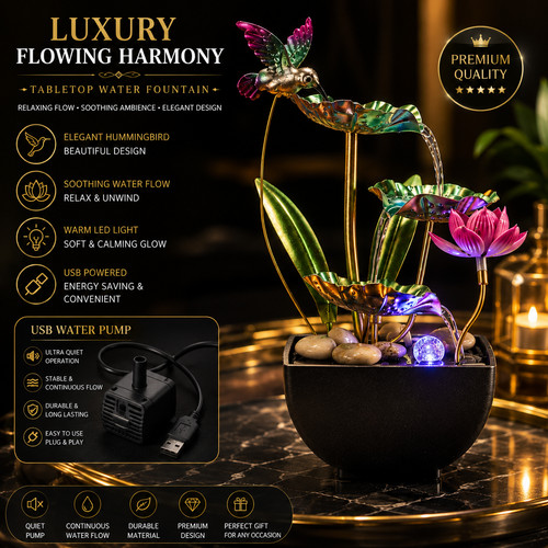 Led tabletop water - led, fountain